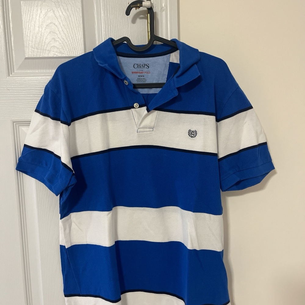 Chaps Kids Polo in Blue and White Stripes